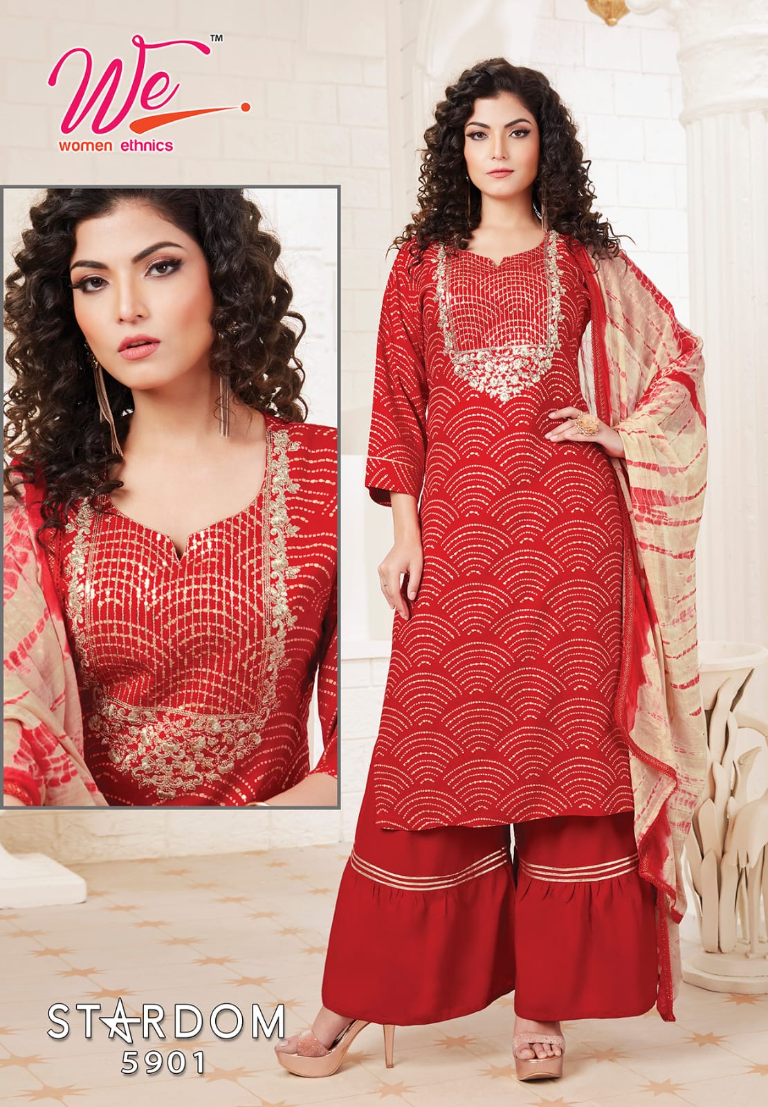 We Stardom Rayon Designer Fancy Festive Wear Ready Made Suit Collection